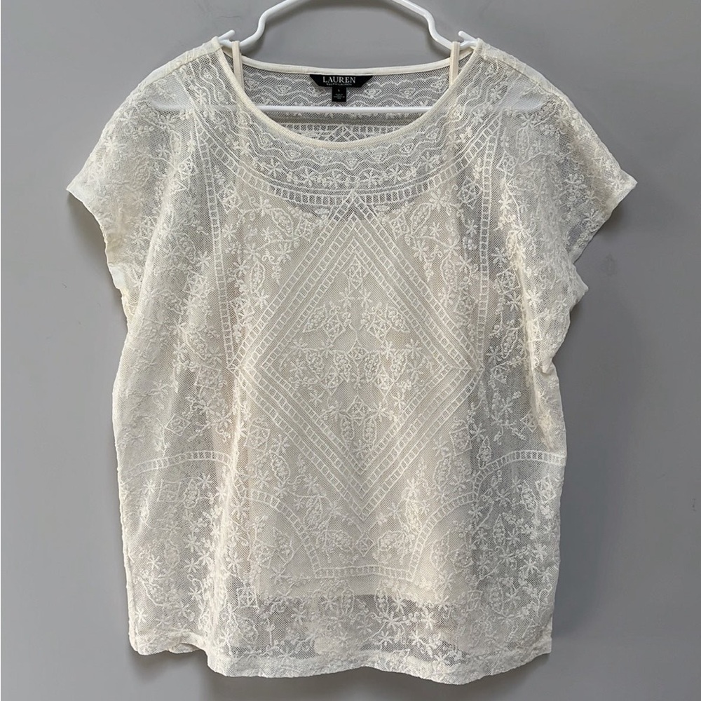 Ralph Lauren Lace Blouse Large